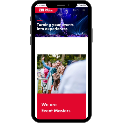 Event Masters Mobile App Development Page Mockup Devsuites IT Company